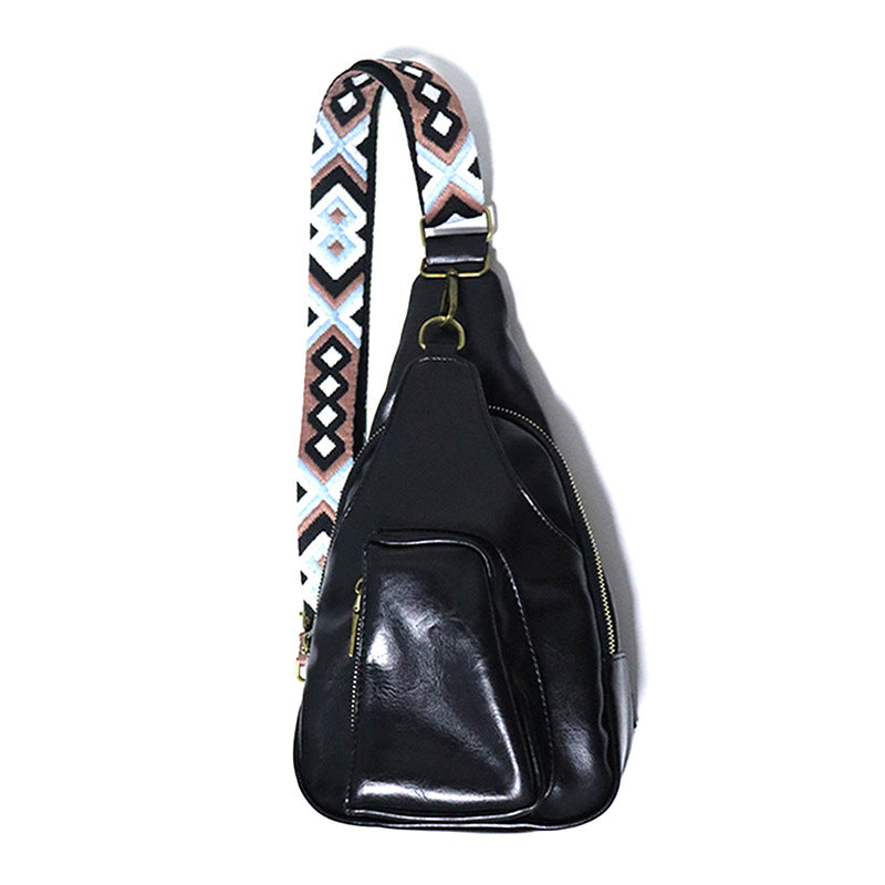 Women's Retro Color Jacquard Strap Fashion Waist Packs