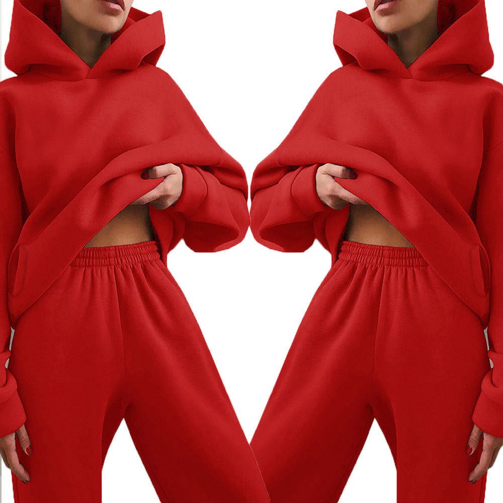 Women's Solid Color Casual Fashion Sports Trousers Suits