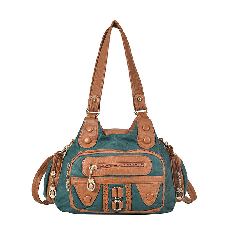 Women's Retro Fashion Multipurpose Simple Washed Soft Shoulder Bags