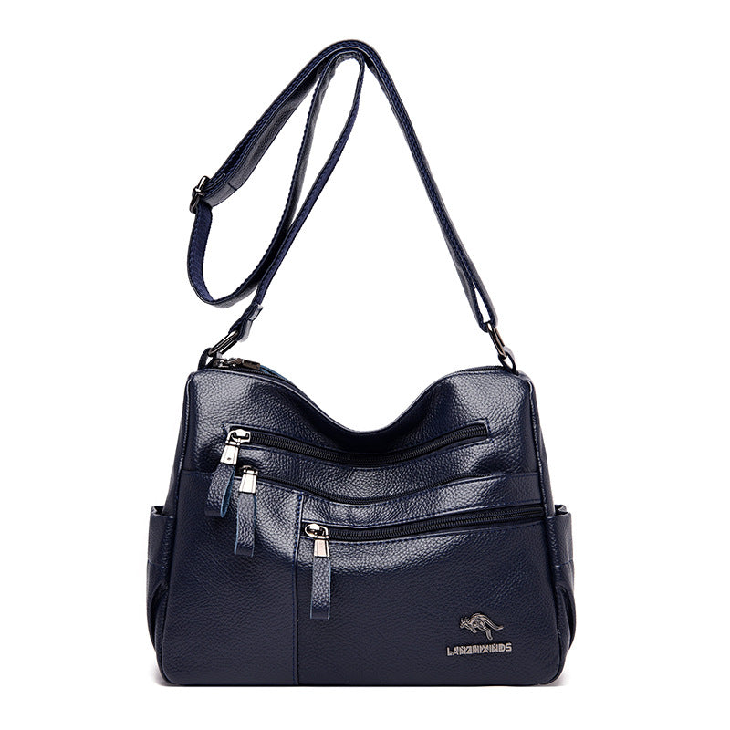 Women's Mom Soft Leather Versatile Large Capacity Crossbody Bags