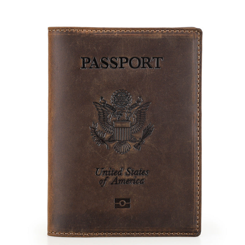 Angel Retro Crazy Horse Leather Swiping Men's Wallets