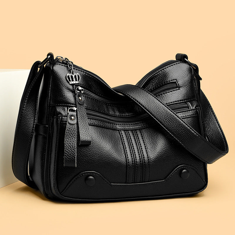 Women's Large Capacity Soft Leather Mother Elegant Shoulder Bags