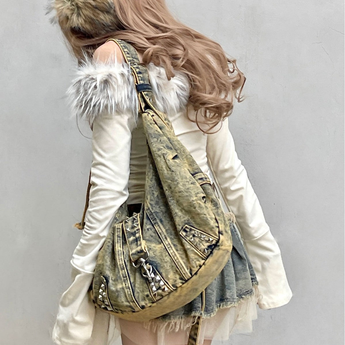 American Retro Denim Street Fashion Daily Shoulder Bags