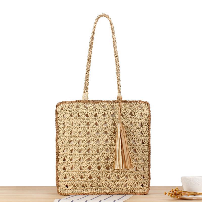 Women's Style Tassel Large Capacity Hand-woven Underarm Shoulder Bags