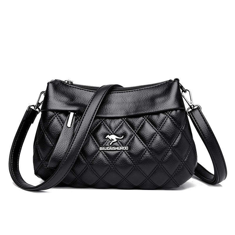 Women's Soft Leather Rhombus Fashion Large Capacity Crossbody Bags