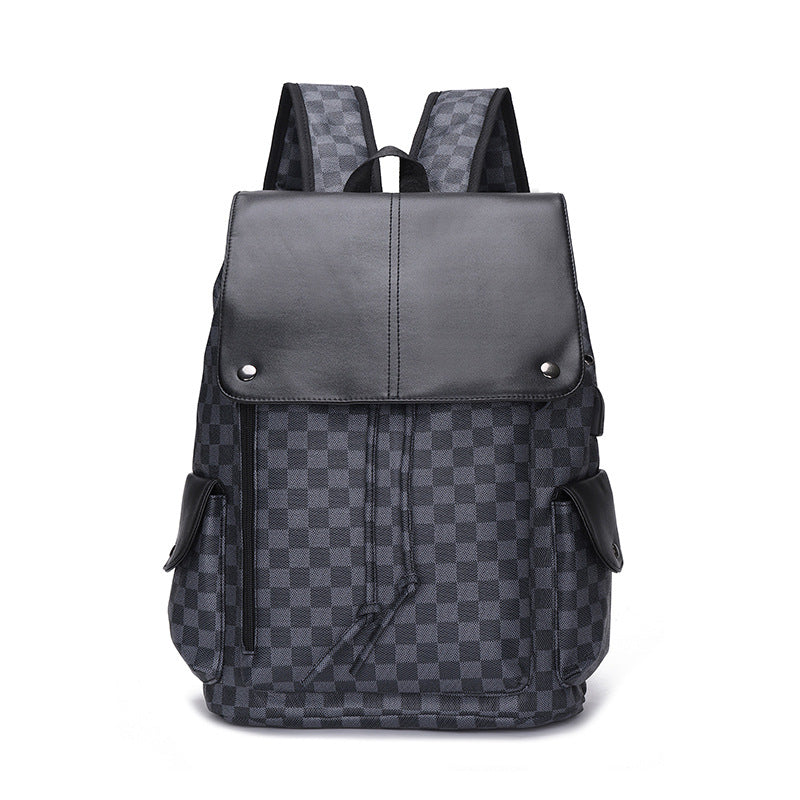 Men's Plaid Fashionable Business Large Capacity Computer Backpacks