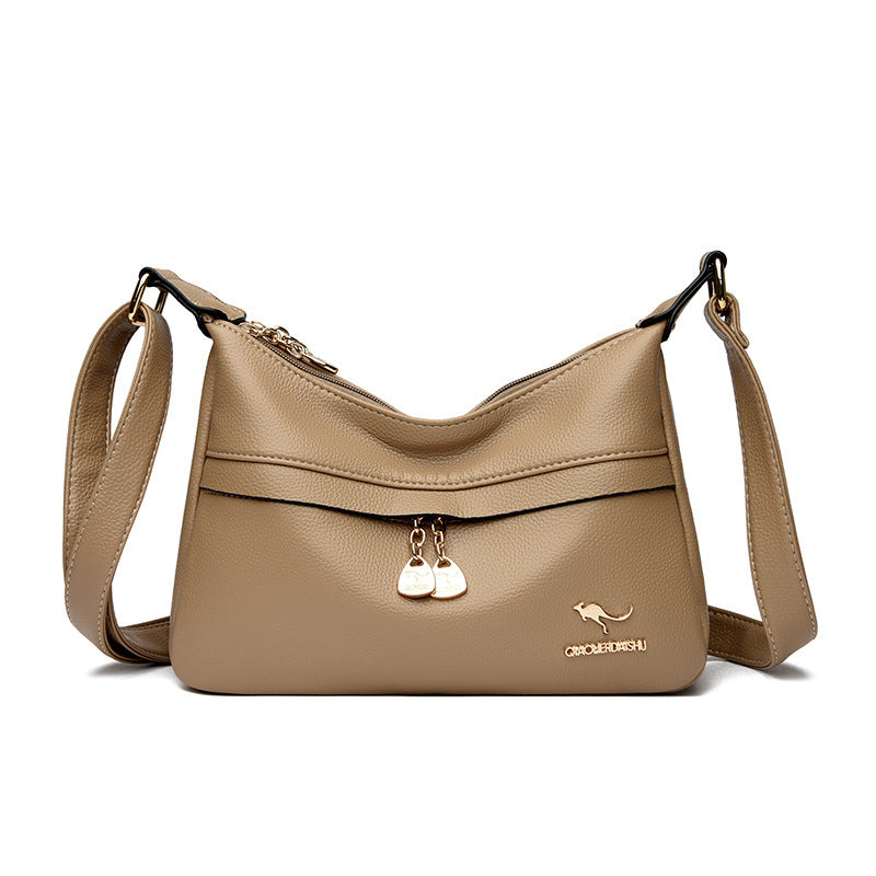Women's Simple Large Capacity Mother Soft Leather Crossbody Bags