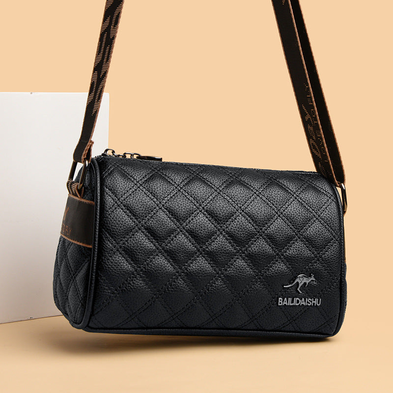 Women's Leather Fashionable Fashion Soft Wide Strap Shoulder Bags