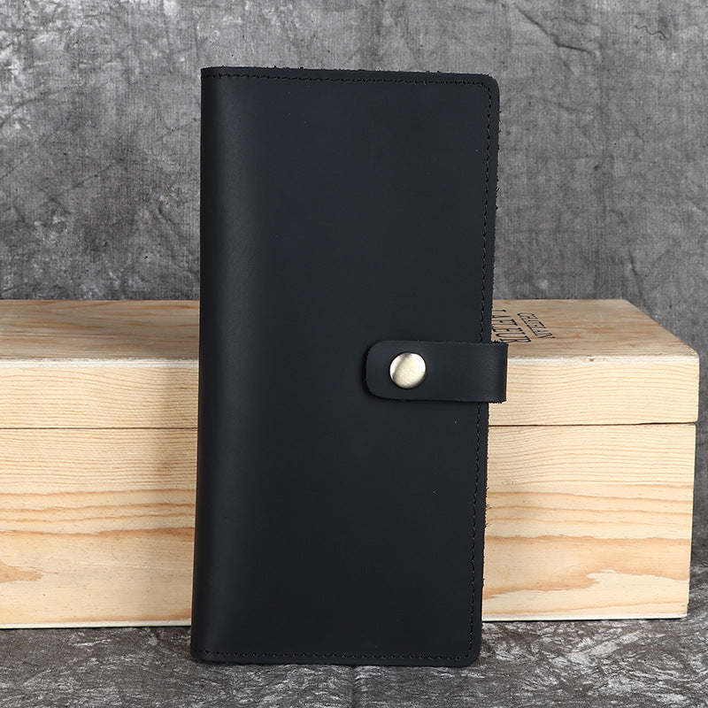 Men's Crazy Horse Leather Long First Layer Cowhide Retro Men's Wallet