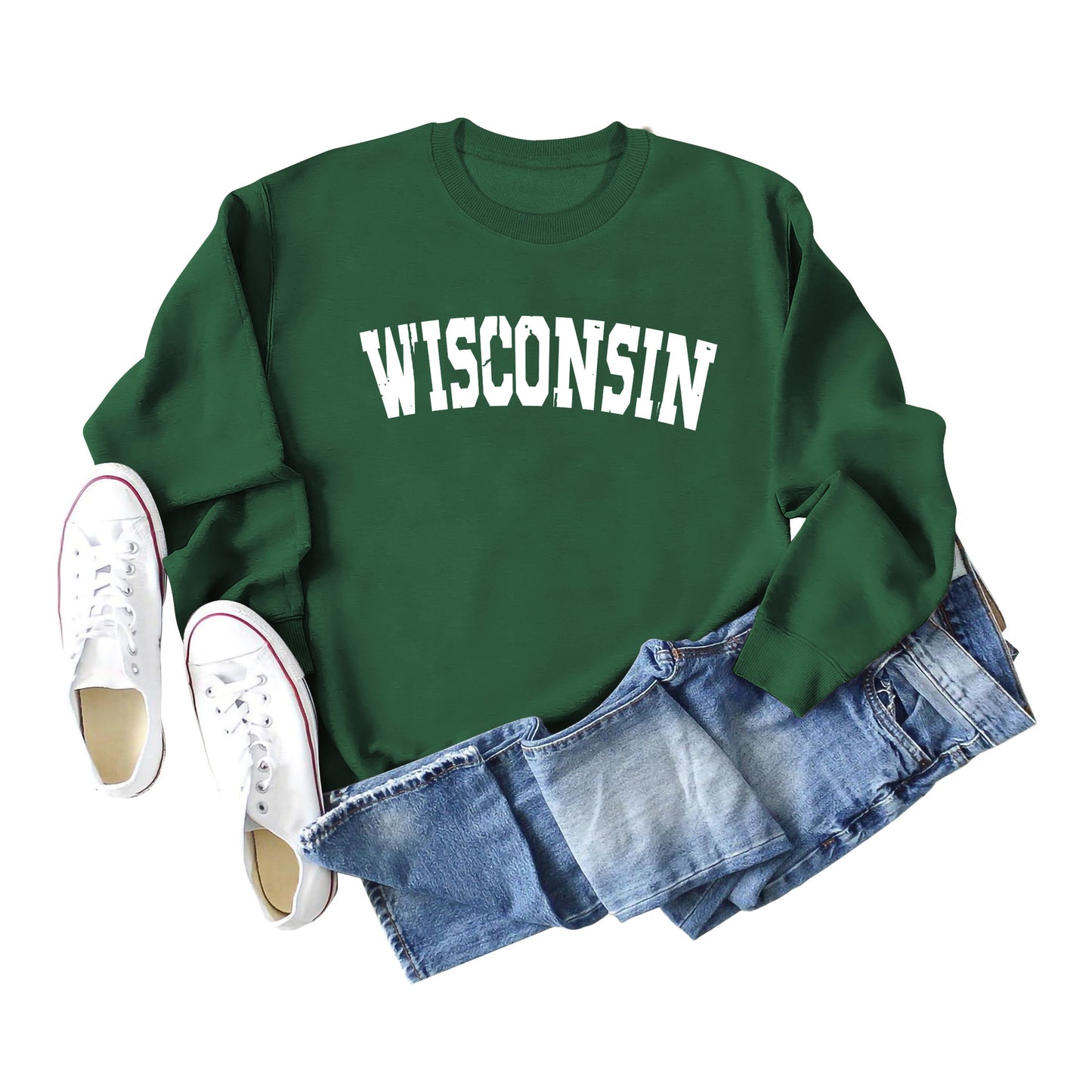 Women's Shirt Letter Print Casual Loose Round Sweaters