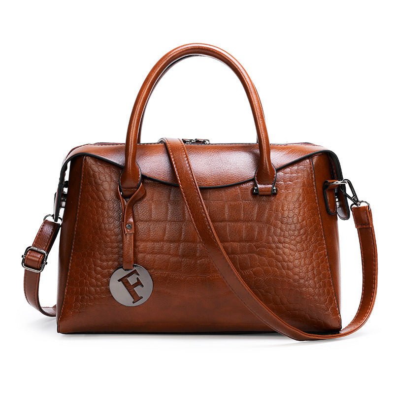 Women's Retro Stylish Good Texture Portable Alligator Shoulder Bags