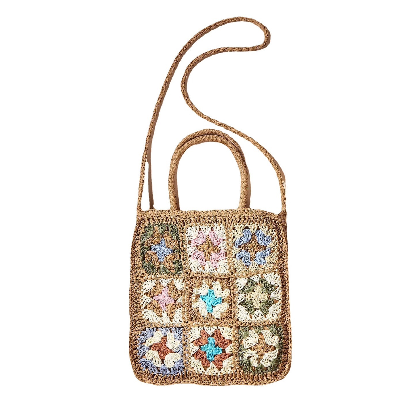 Women's Straw Flower Beach Ethnic Style Hand Shoulder Bags