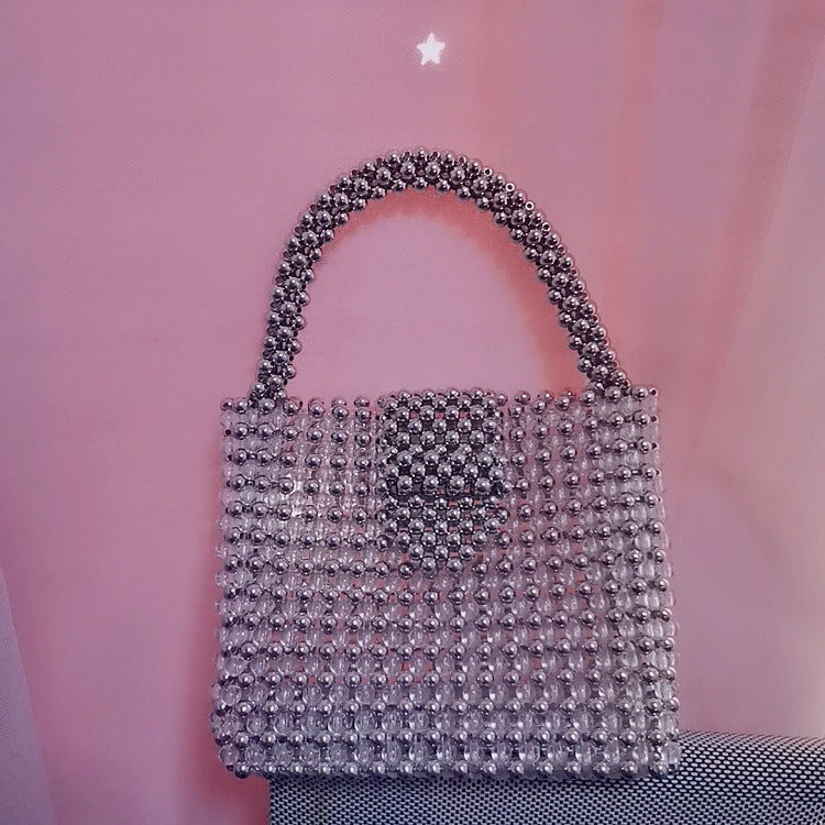 Beaded Pearl Woven Ya Portable Crystal Handbags