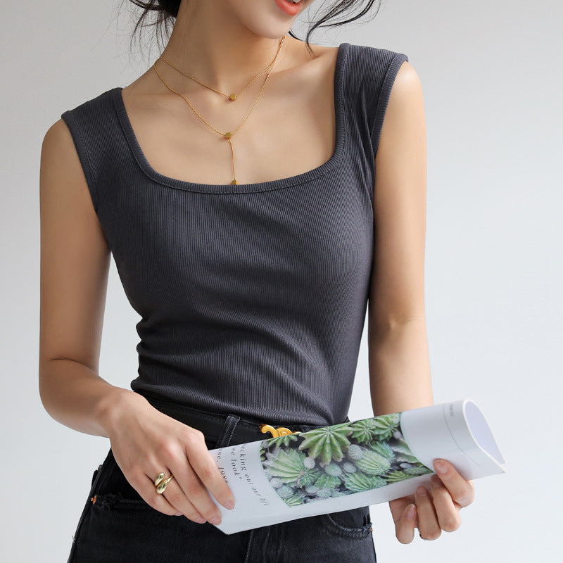 Women's Collar Sleeveless Waistcoat Autumn Summer Outer Tops