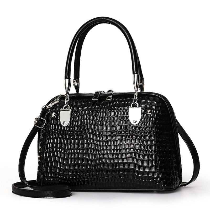Women's Snakeskin Pattern Portable Large Capacity Elegant Handbags