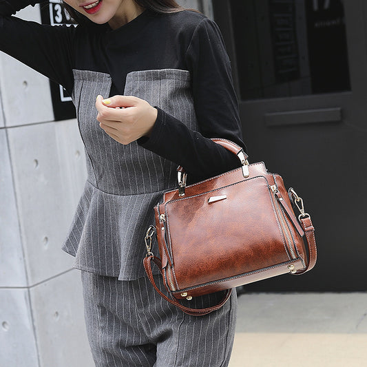 Women's Simple Spring Hand Carrying Temperament Oil Tote Bags