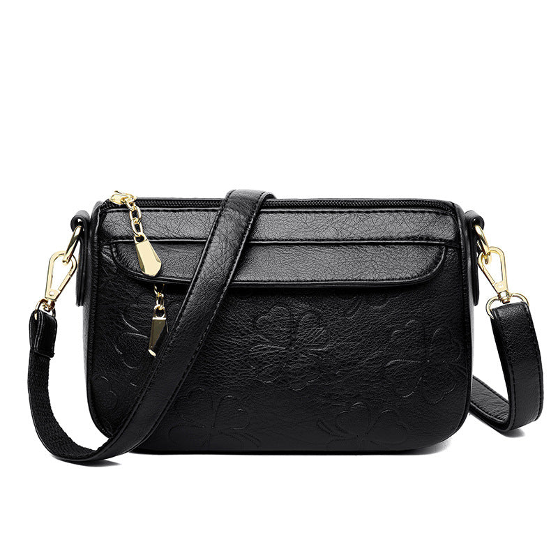 Women's Korean Style Fashion Mom Texture Soft Shoulder Bags