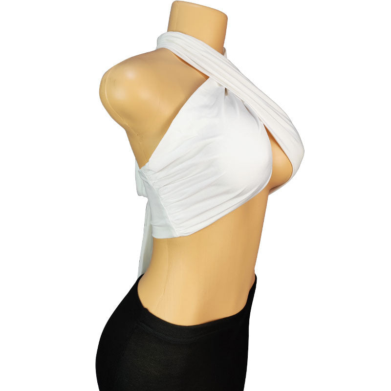 Women's Spring T-shirt Solid Color Sexy Variety Halter Tops