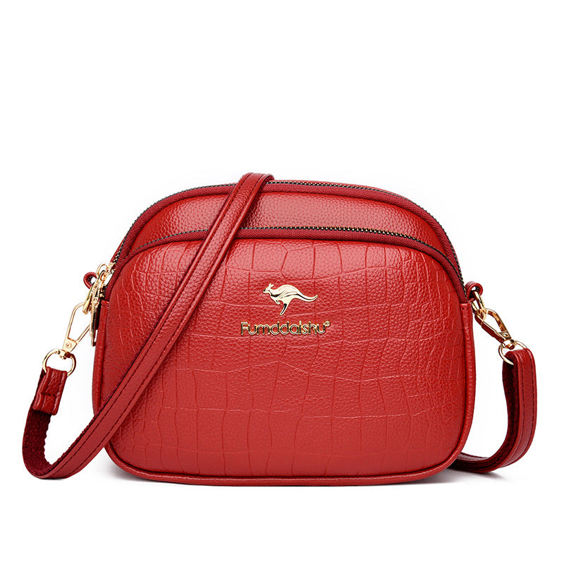 Women's Fashion Embossed Large Capacity Cell Trendy Soft Bags