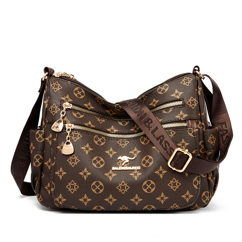 Women's Large Capacity Mother Embossed Multilayer Simplicity Crossbody Bags