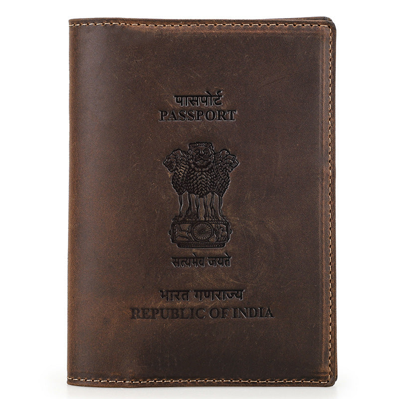 Angel Retro Crazy Horse Leather Swiping Men's Wallets