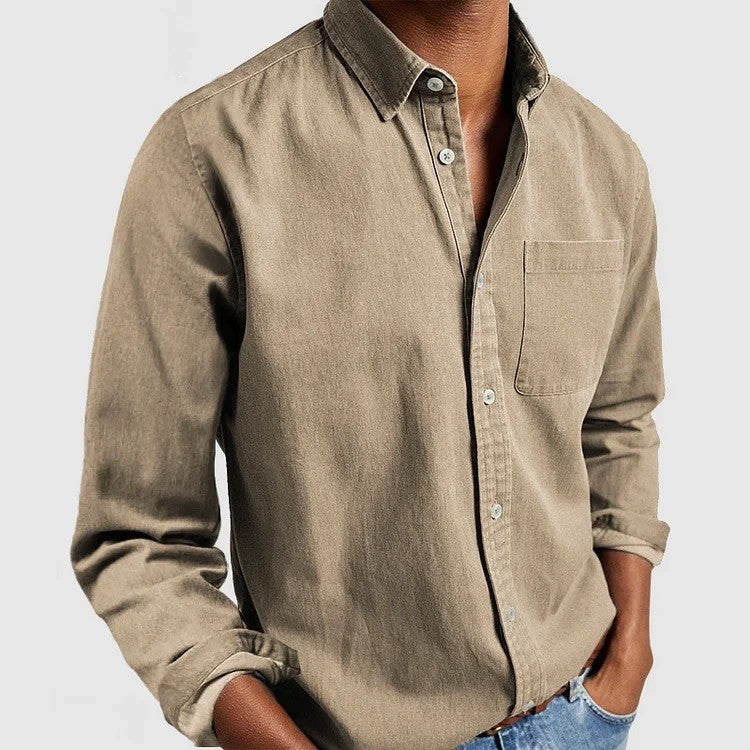 Men's Shirt Green Chinese Style T-shirt Fashion Blouses