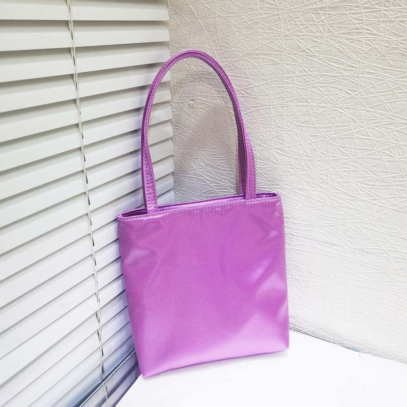 Women's Satin Color Matching Chessboard Plaid Underarm Armpit Bags
