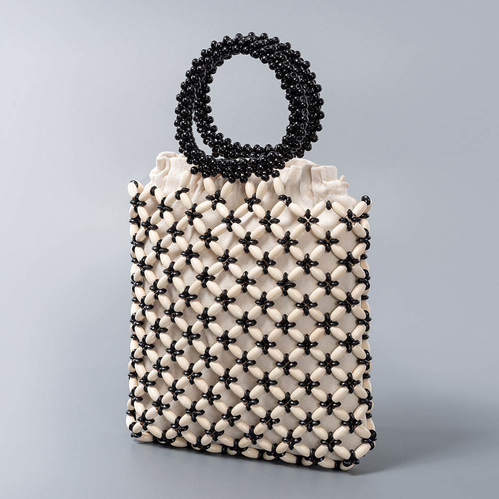 Women's Wooden Bead Hand-woven Commuter Design Summer Bags