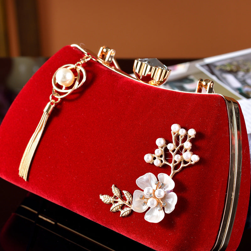 Women's Pendant Diamond Veet Portable Banquet Dress Handbags