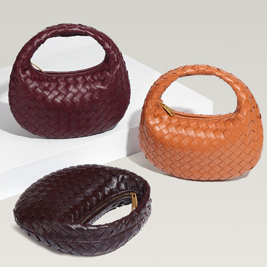 Women's Mini Cute Dumpling Macaron Woven Pouch Crossbody Bags