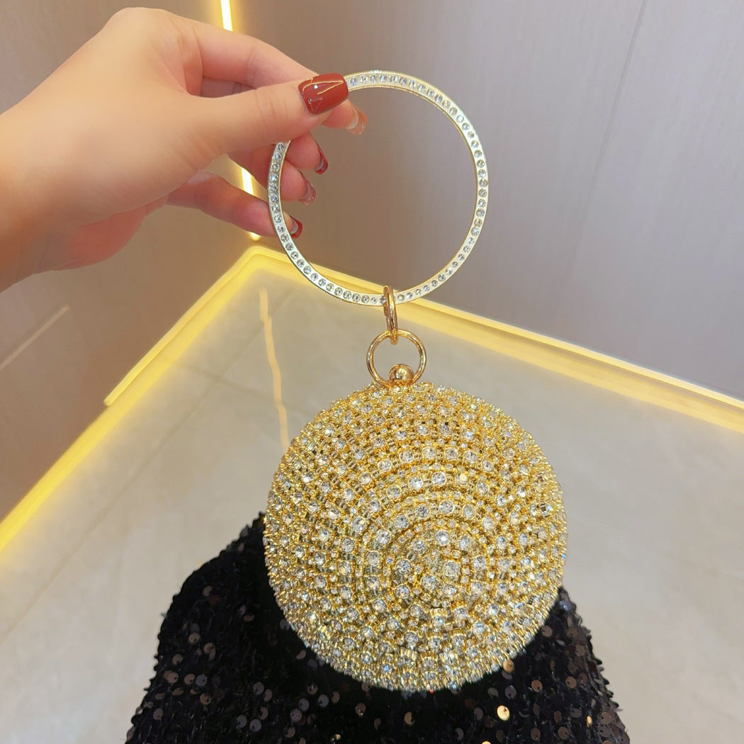 Round Spherical Sier Mini Hand Holding Evening Bags