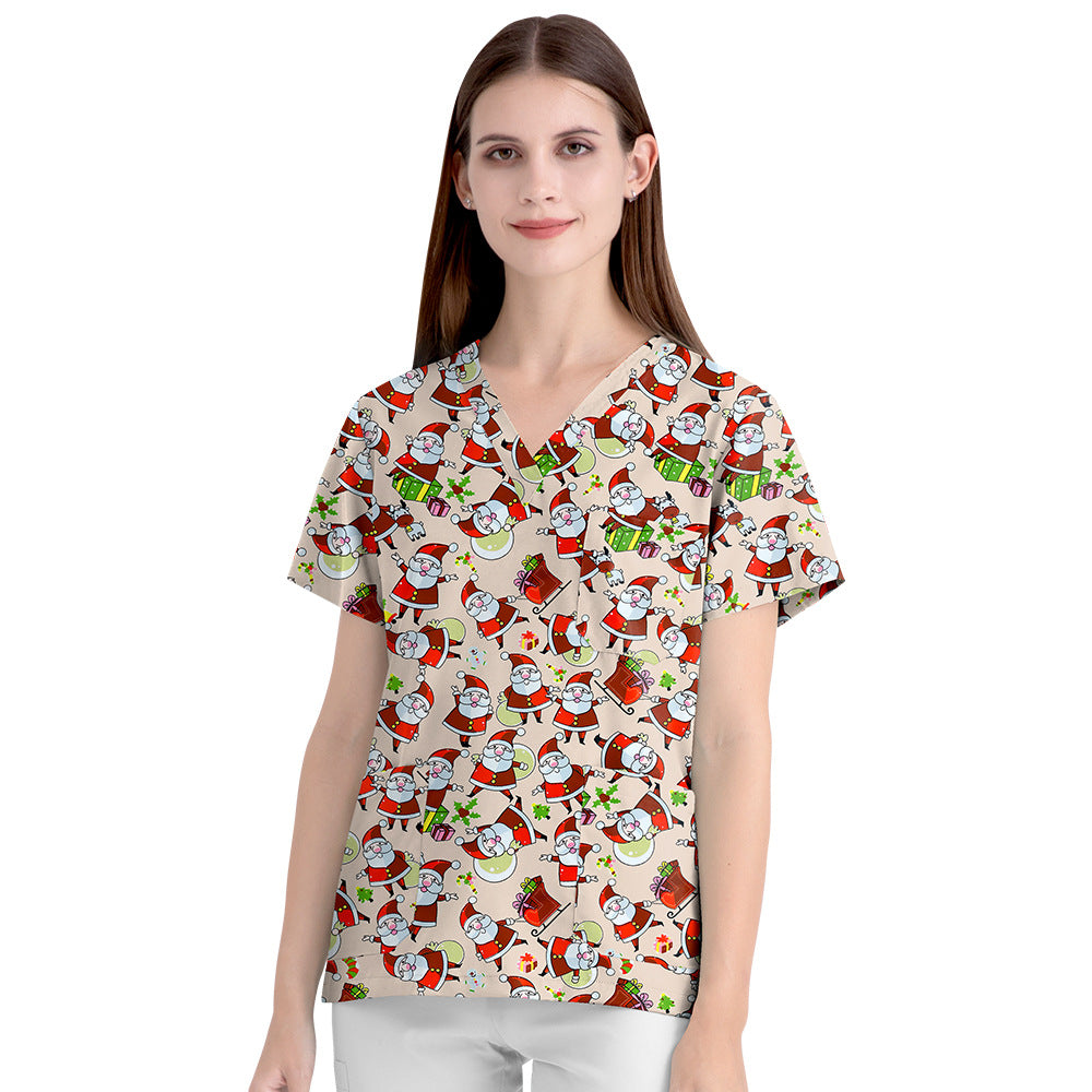 Women's Cartoon Print Surgical Gown Cloth For Uniform
