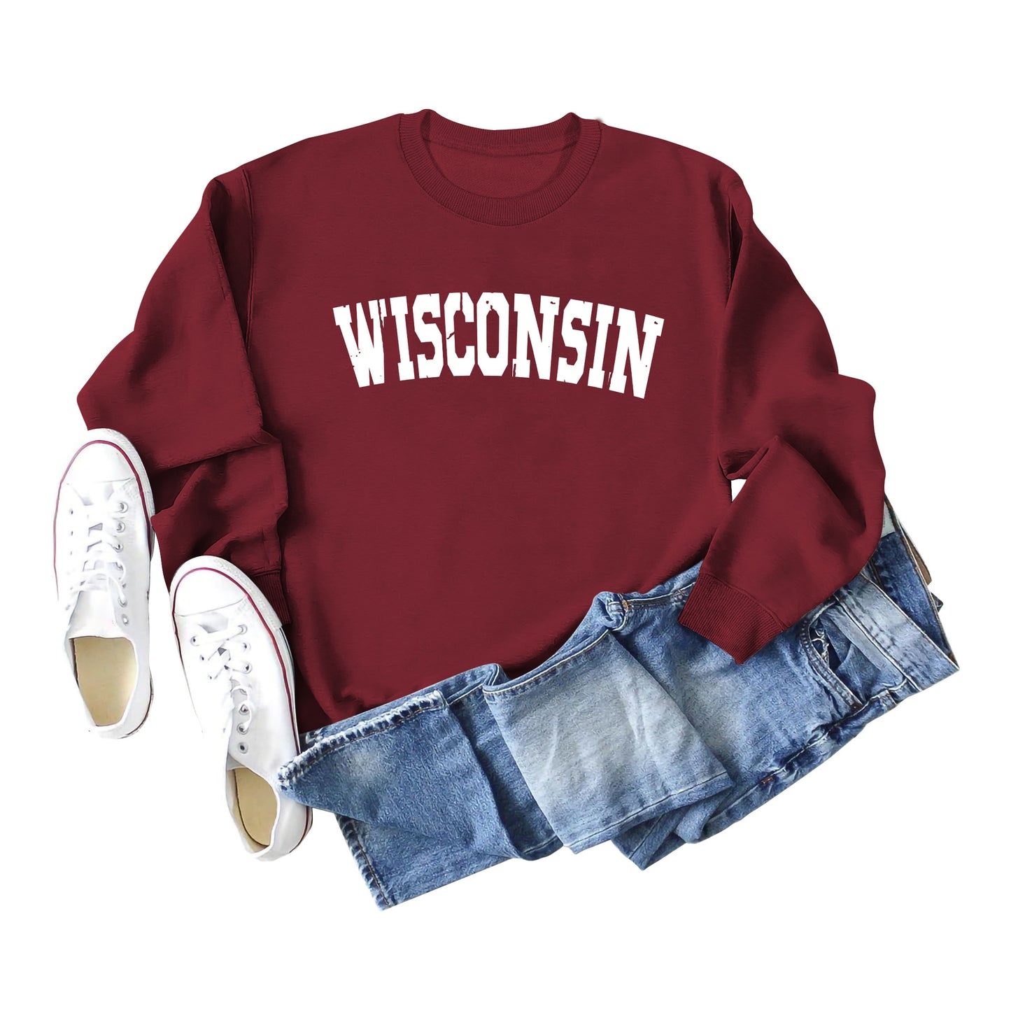 Women's Shirt Letter Print Casual Loose Round Sweaters
