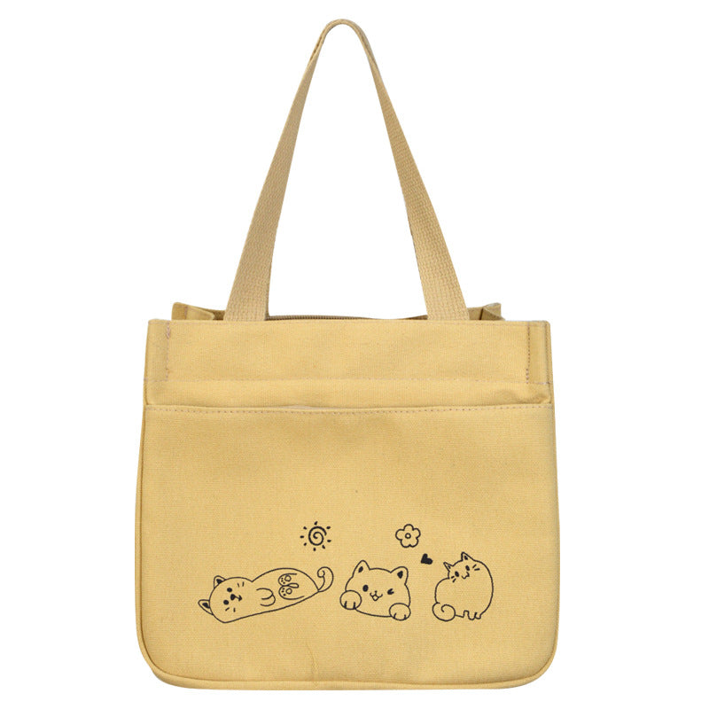 Canvas Three-dimensional Thickened Spring Urban Versatile Simple Small Square Bags