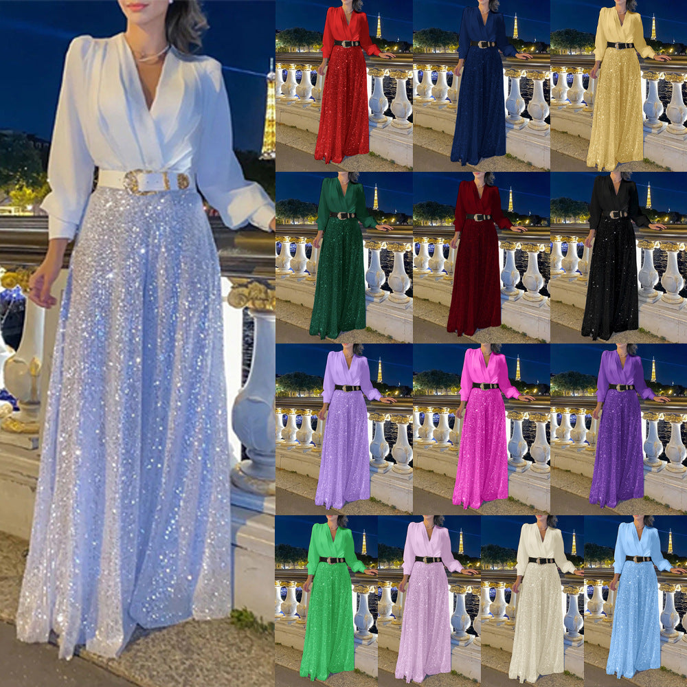 Fashion Long Sleeve Shirt Elegant Waist Suits