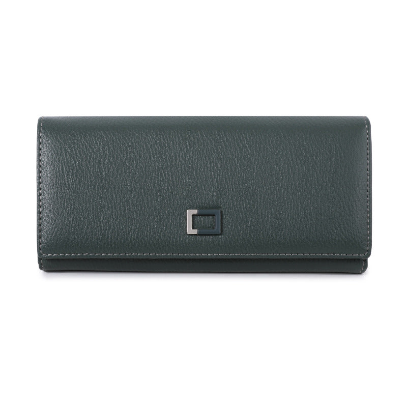 Women's Magnetic Snap Large Capacity Long Portable Ladies Wallet