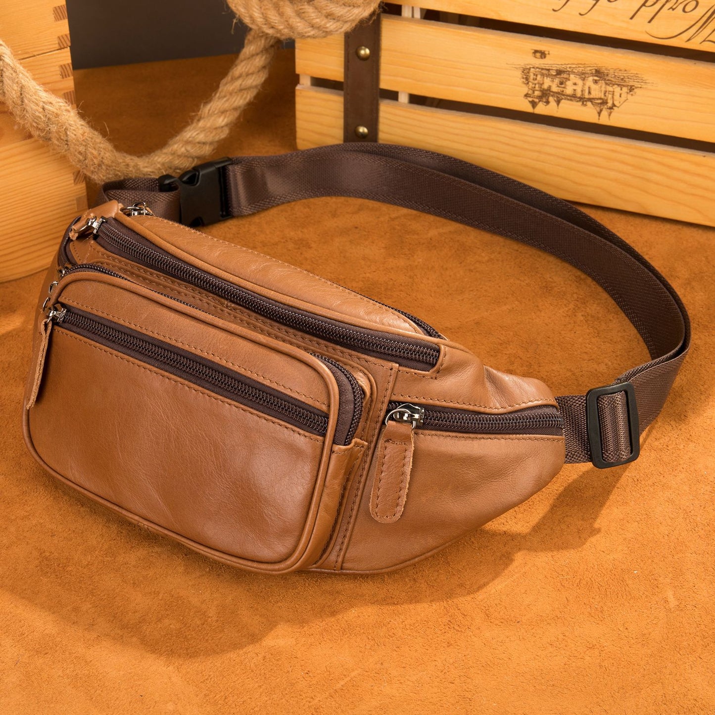Women's Sheepskin Leather Fashion Soft Sport Waist Packs