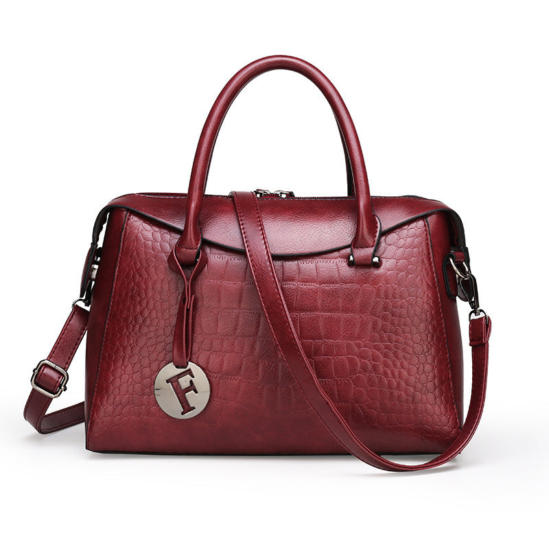 Women's Retro Stylish Good Texture Portable Alligator Shoulder Bags