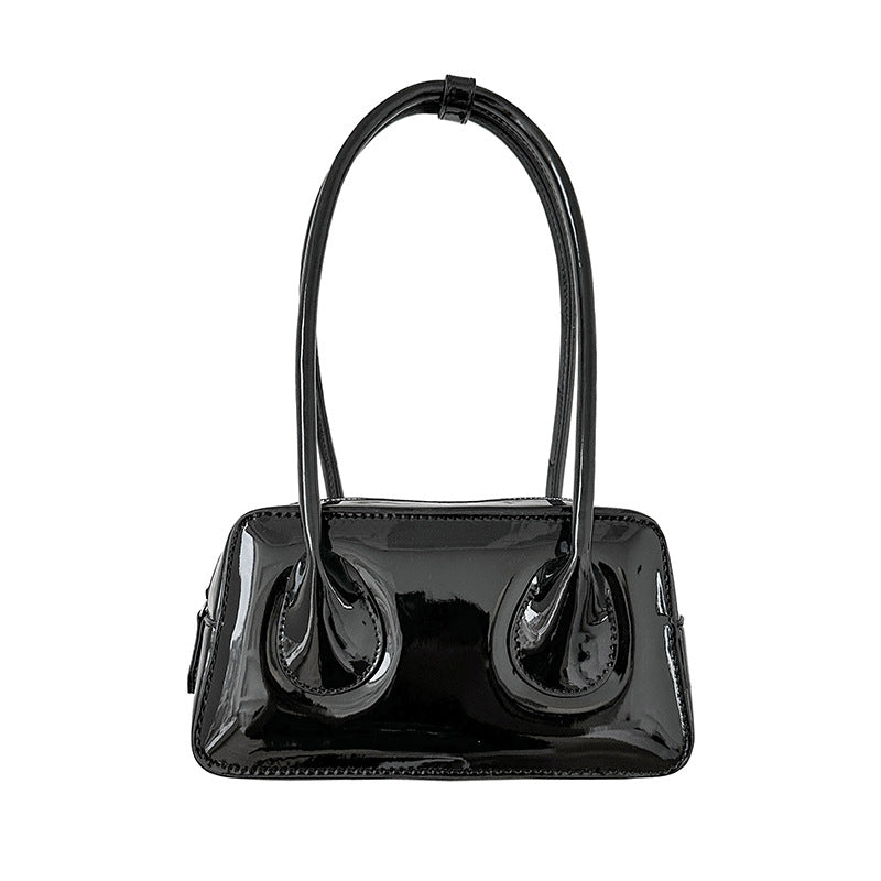 Women's Niche Texture Red For Simple Fashion Shiny Patent Armpit Bags