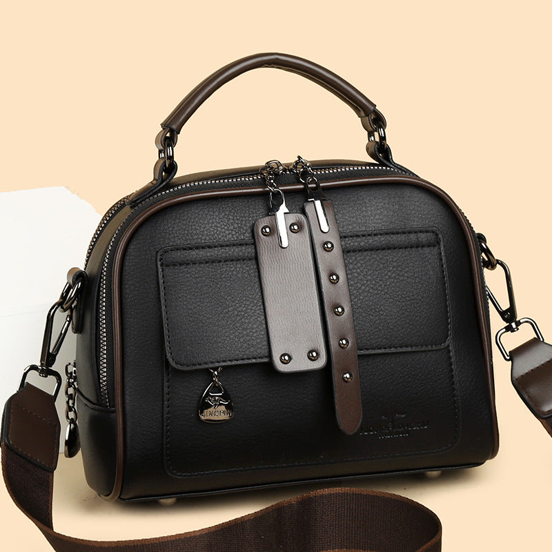Women's Versatile Mom Large Capacity Soft Leather Shoulder Bags