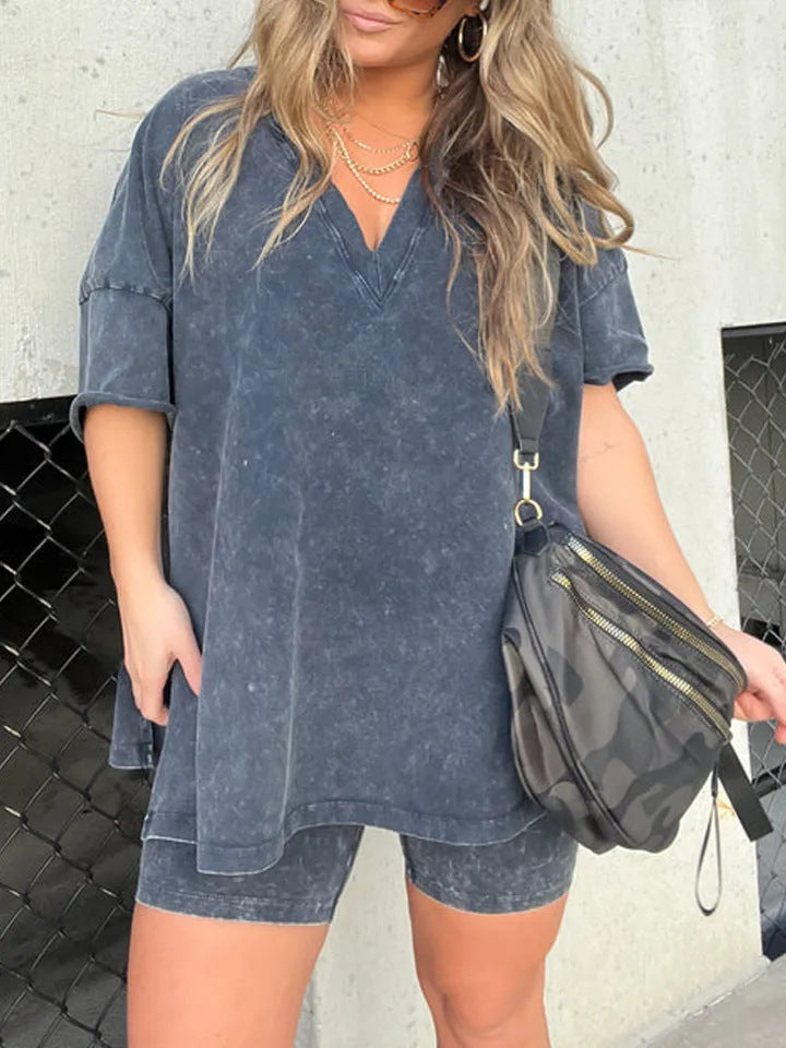 Women's Fashion Loose Casual Fried Color Two-piece Suits