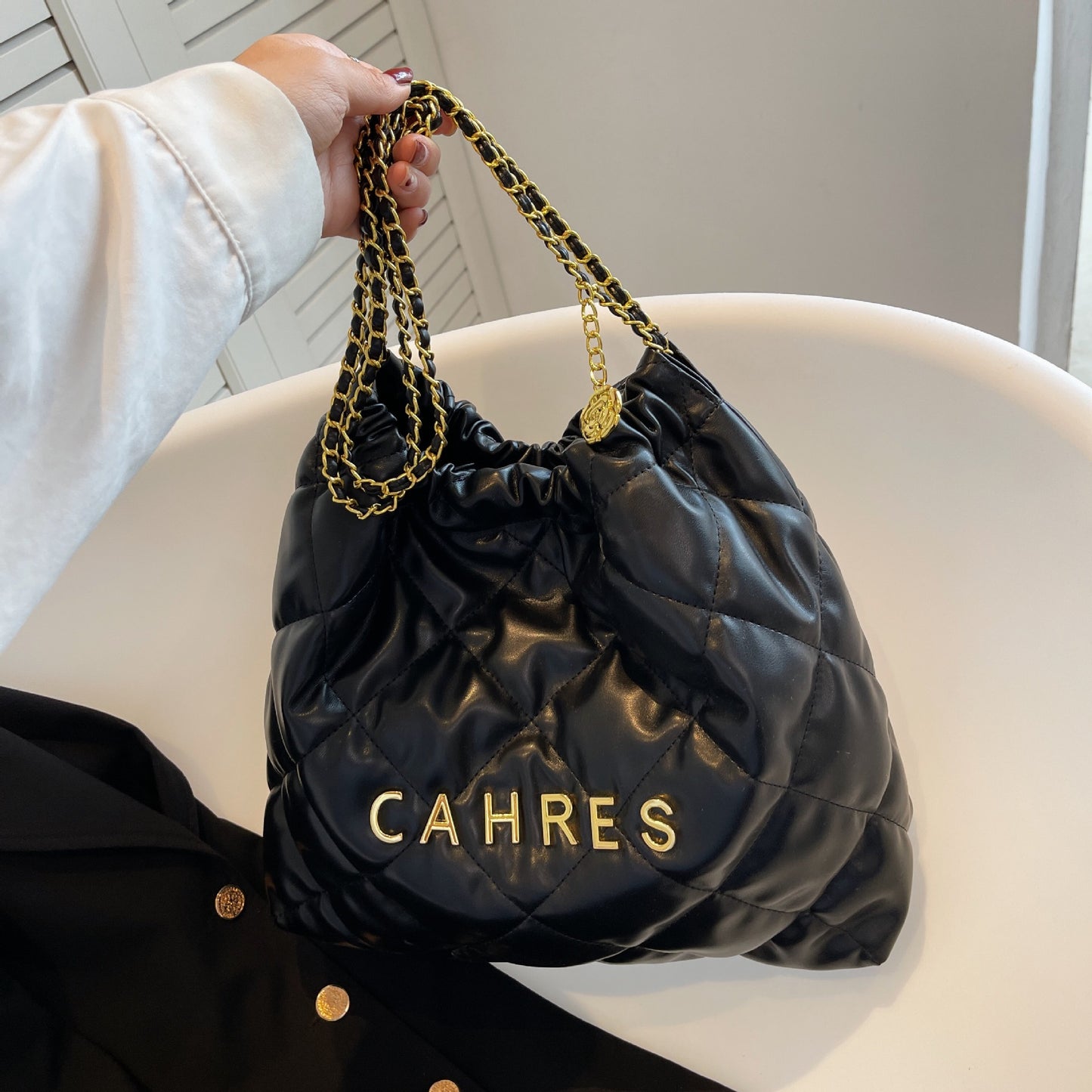 Women's Large Capacity Rhombus Letter Chain Korean Bags