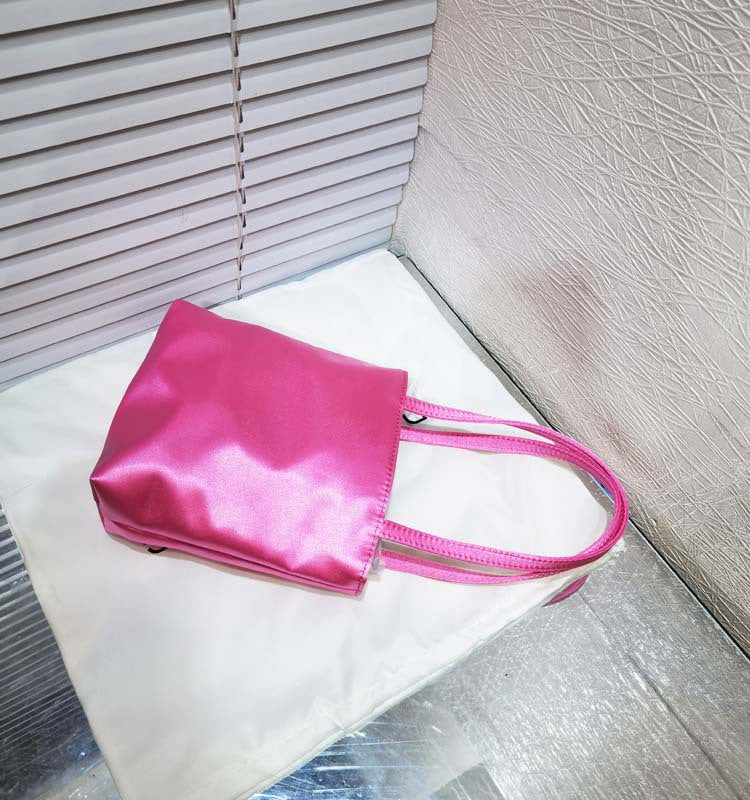 Women's Satin Color Matching Chessboard Plaid Underarm Armpit Bags