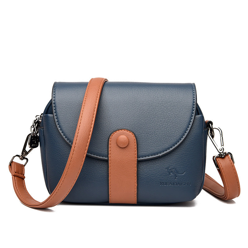 Women's Mini Simple Fashion Contrast Color Round Shoulder Bags