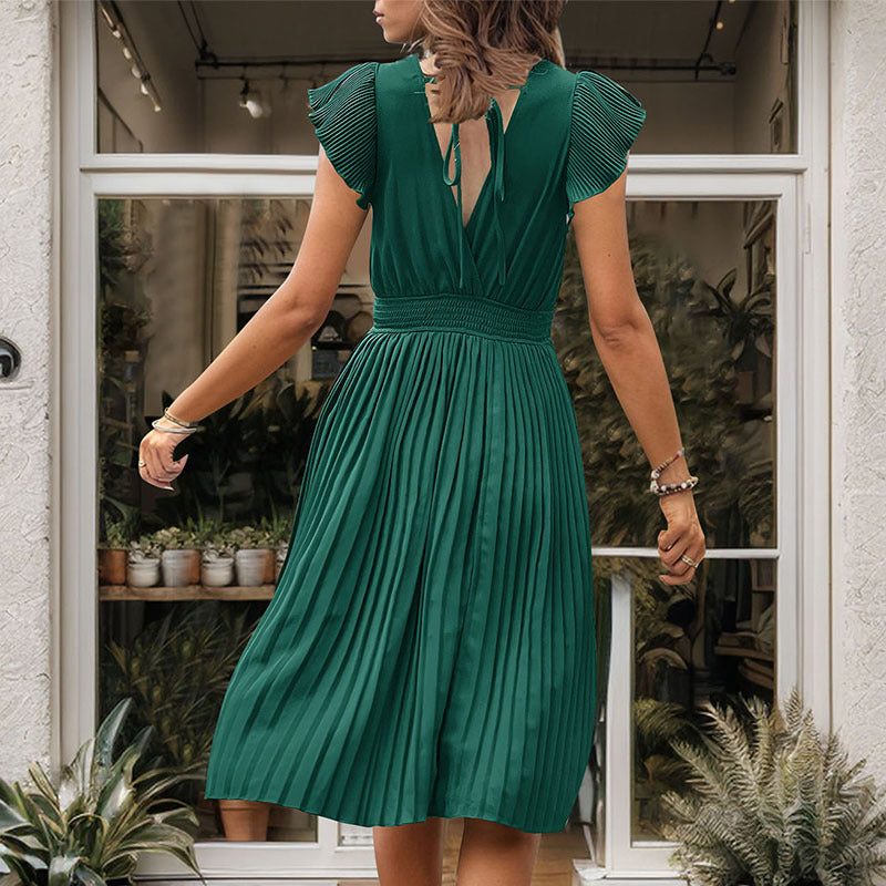 Summer Pleated Simple Fashion Elegant Sleeve Skirts