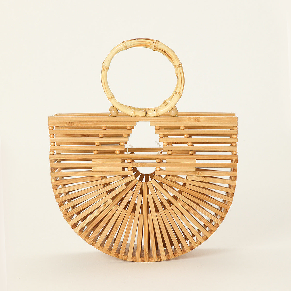 Women's Semicircle Niche Bamboo Hand-woven Beach Handbags