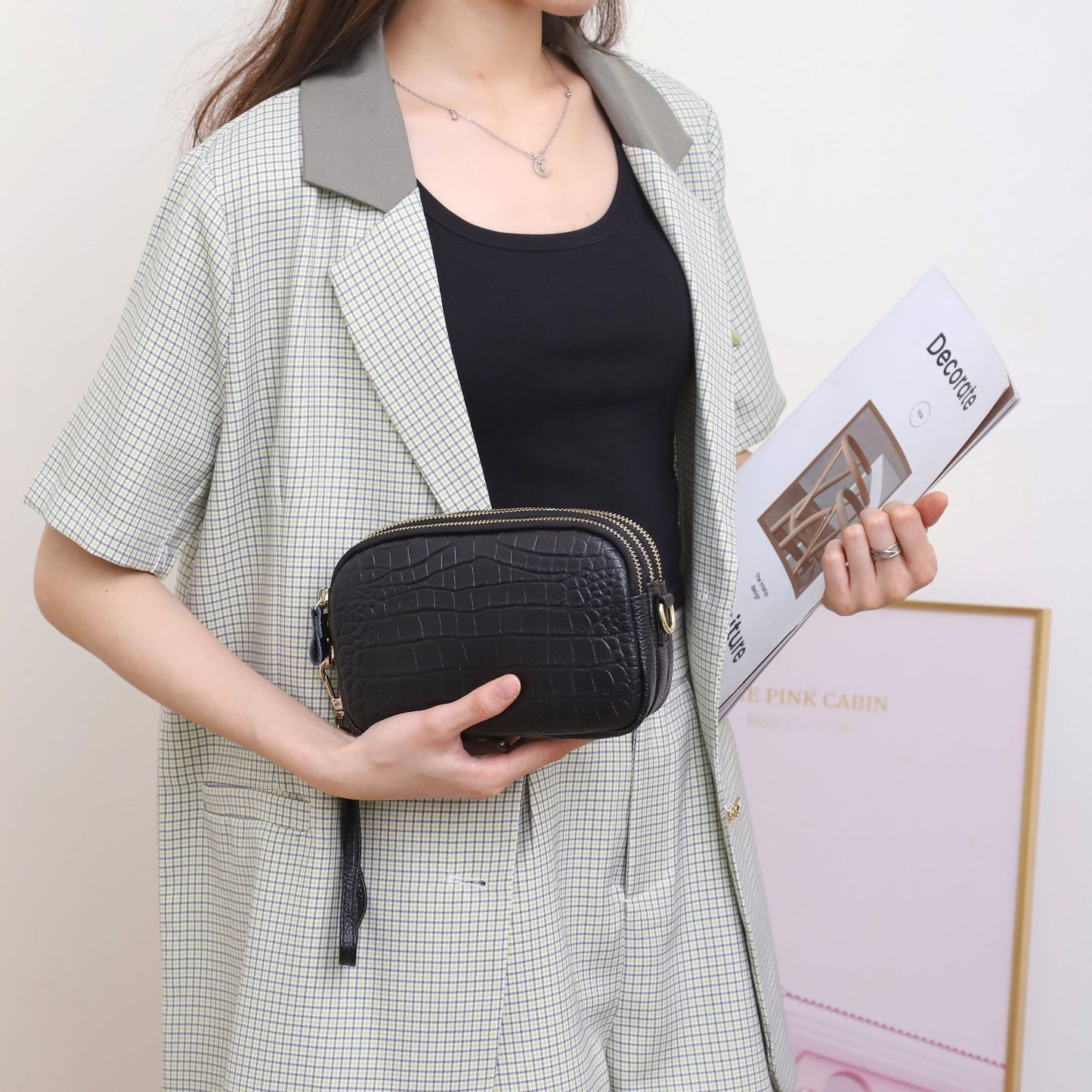 Women's Live Broadcast First Layer Cowhide Lady's Bags