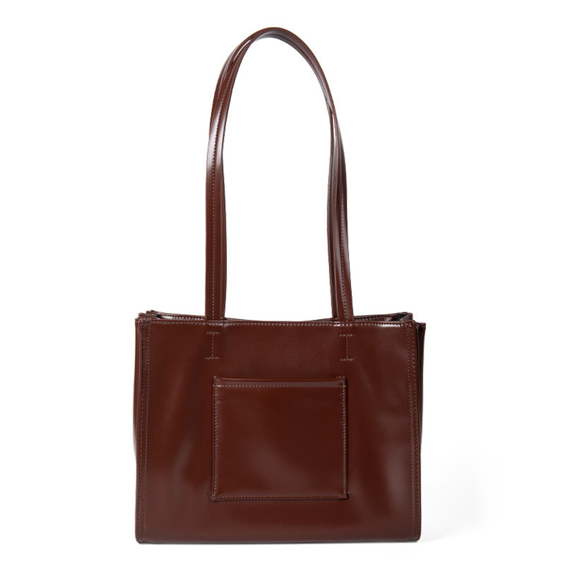 Women's Patent Leather Underarm Simple Commute Large Shoulder Bags