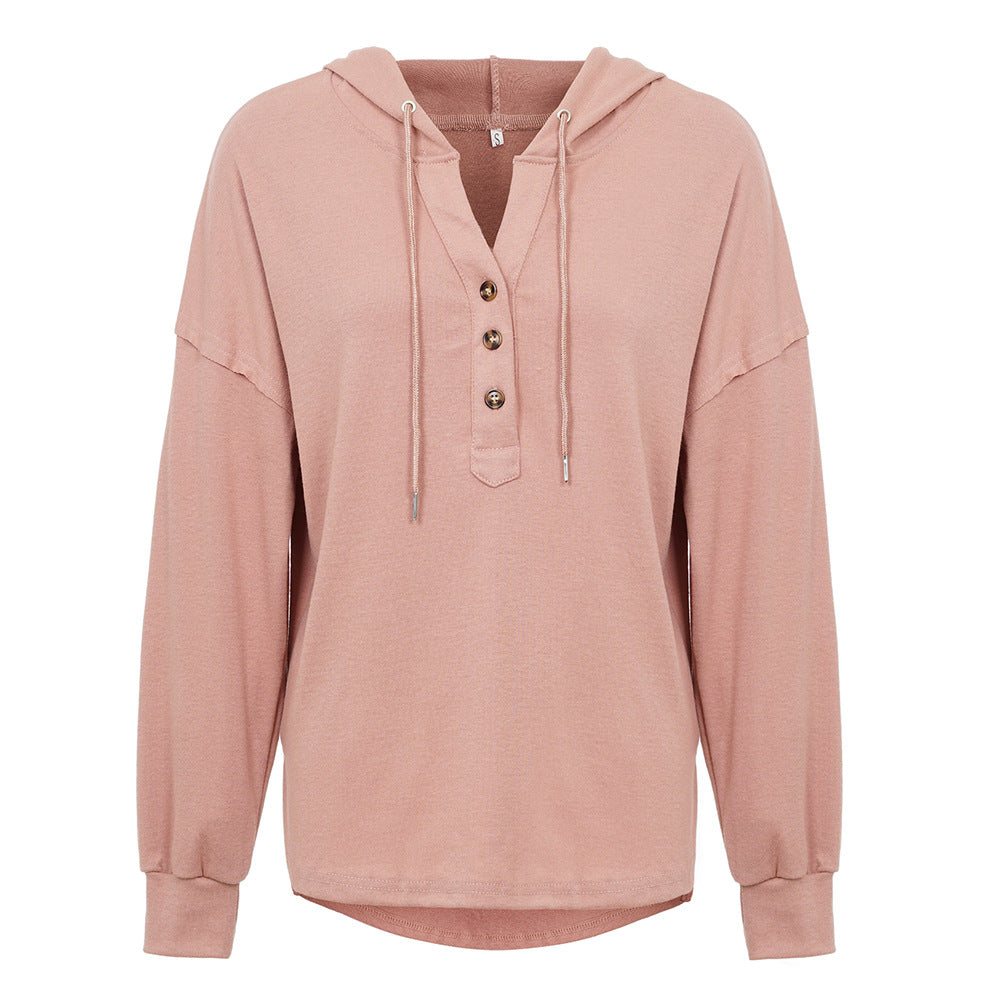 Women's Casual Loose Solid Color Hoodie Sweaters