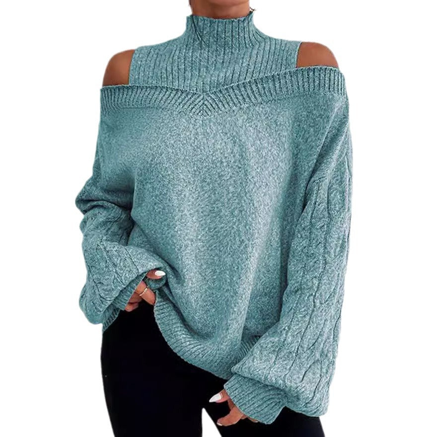 Women's Fashion Mock Neck Loose Large Sweaters
